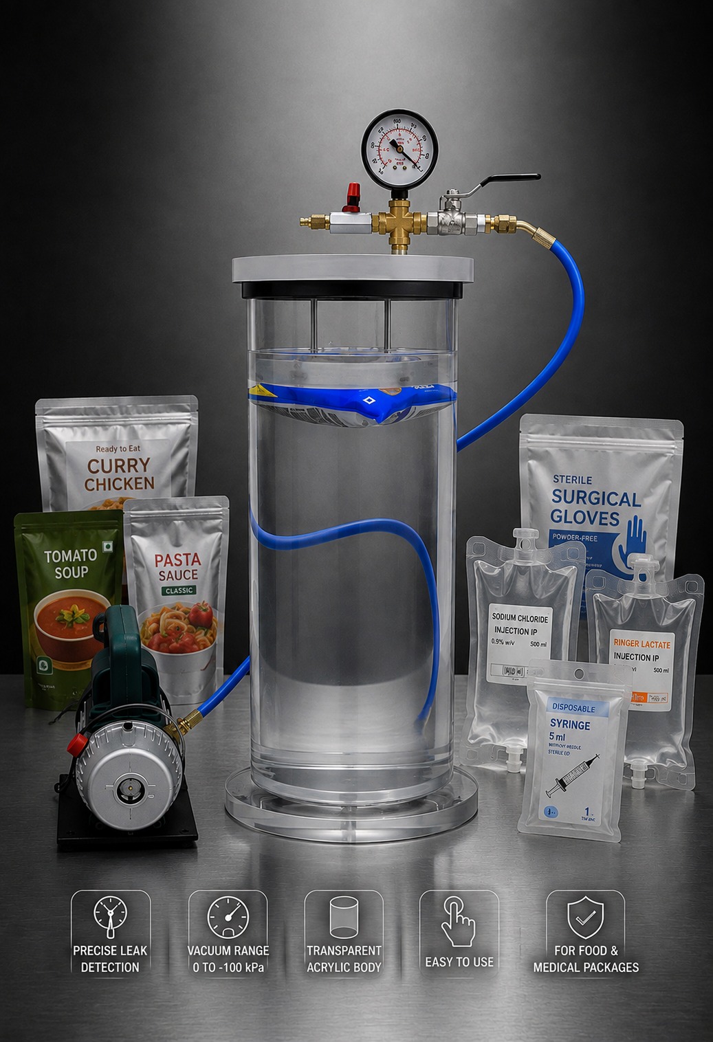 Cylindrical Vacuum Leak Tester - Burhani Engineering Technology